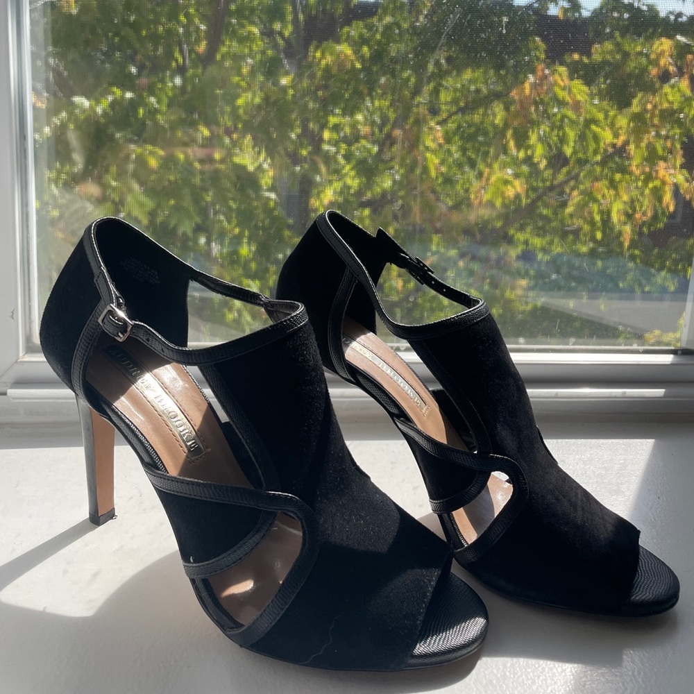 Audrey Brooke Black Suede Heels